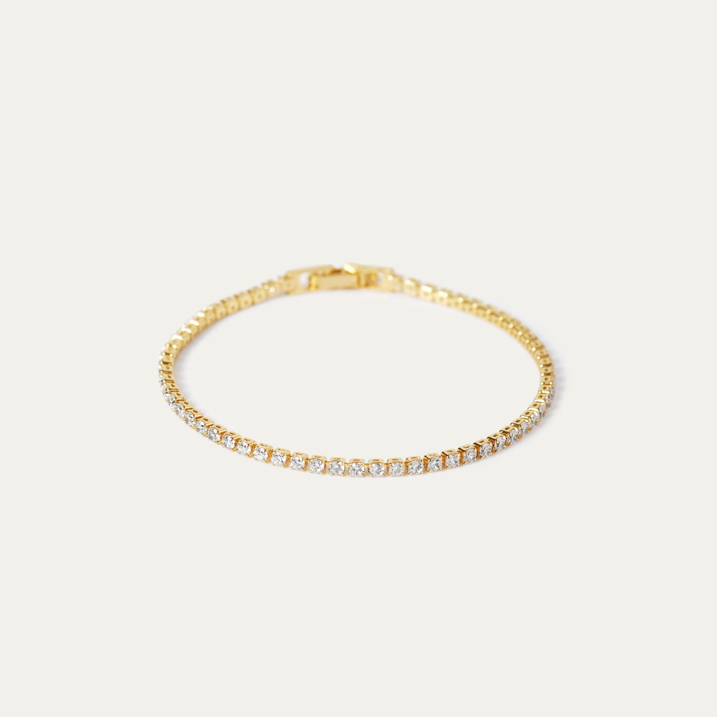 Tenisia Tiny CZ Bracelet (18K Gold Brass)