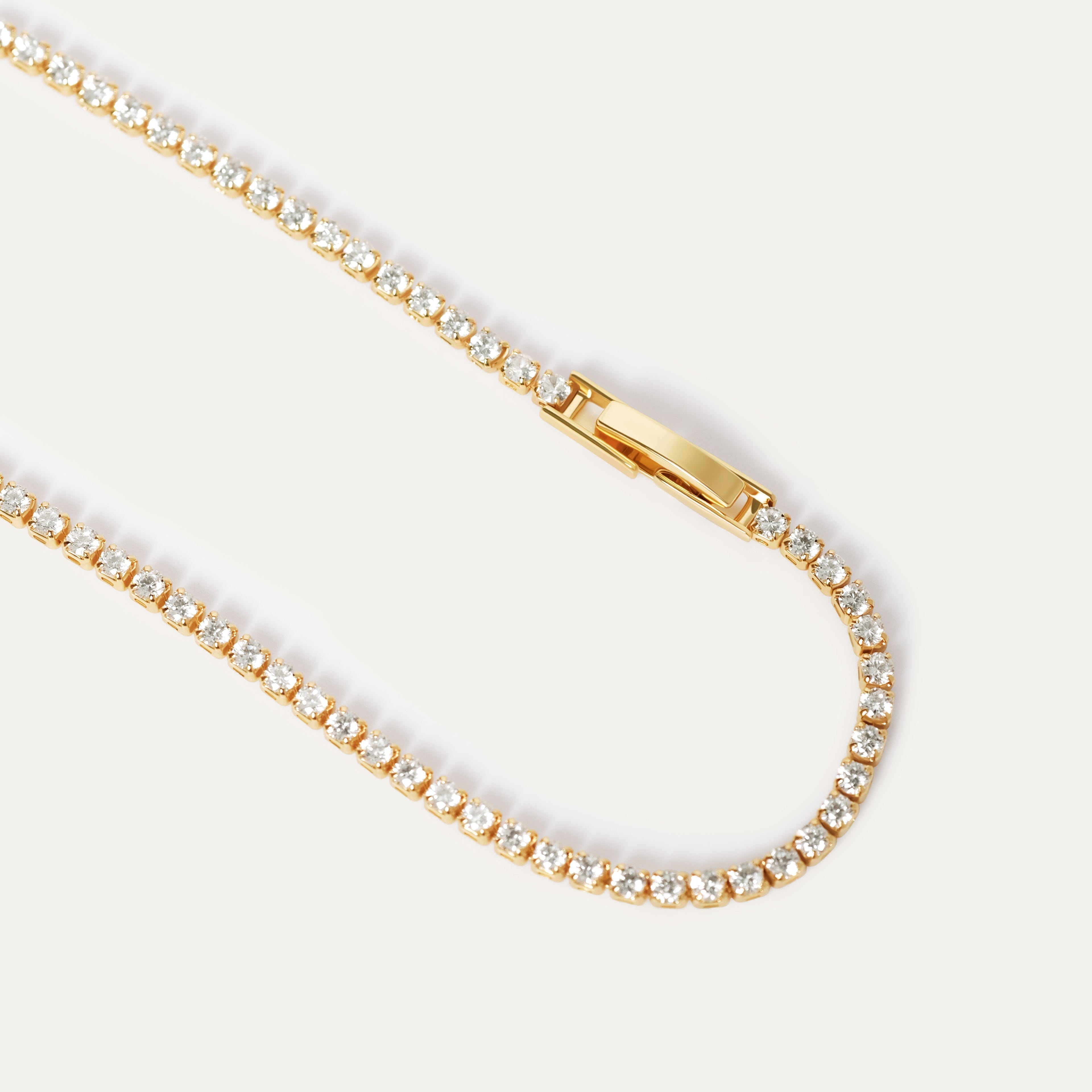 Tenisia Tiny CZ Bracelet (18K Gold Brass)