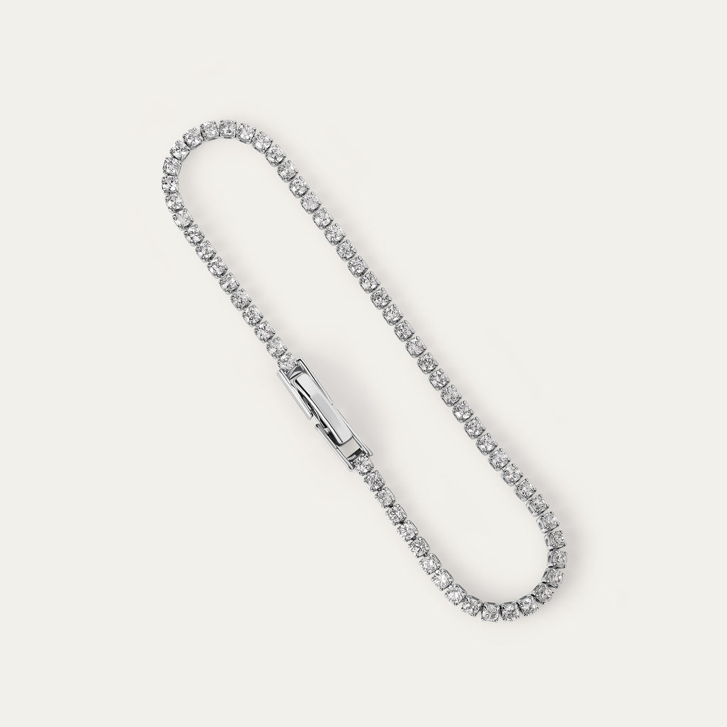 Tenisia Tiny CZ Bracelet (Silver Brass)