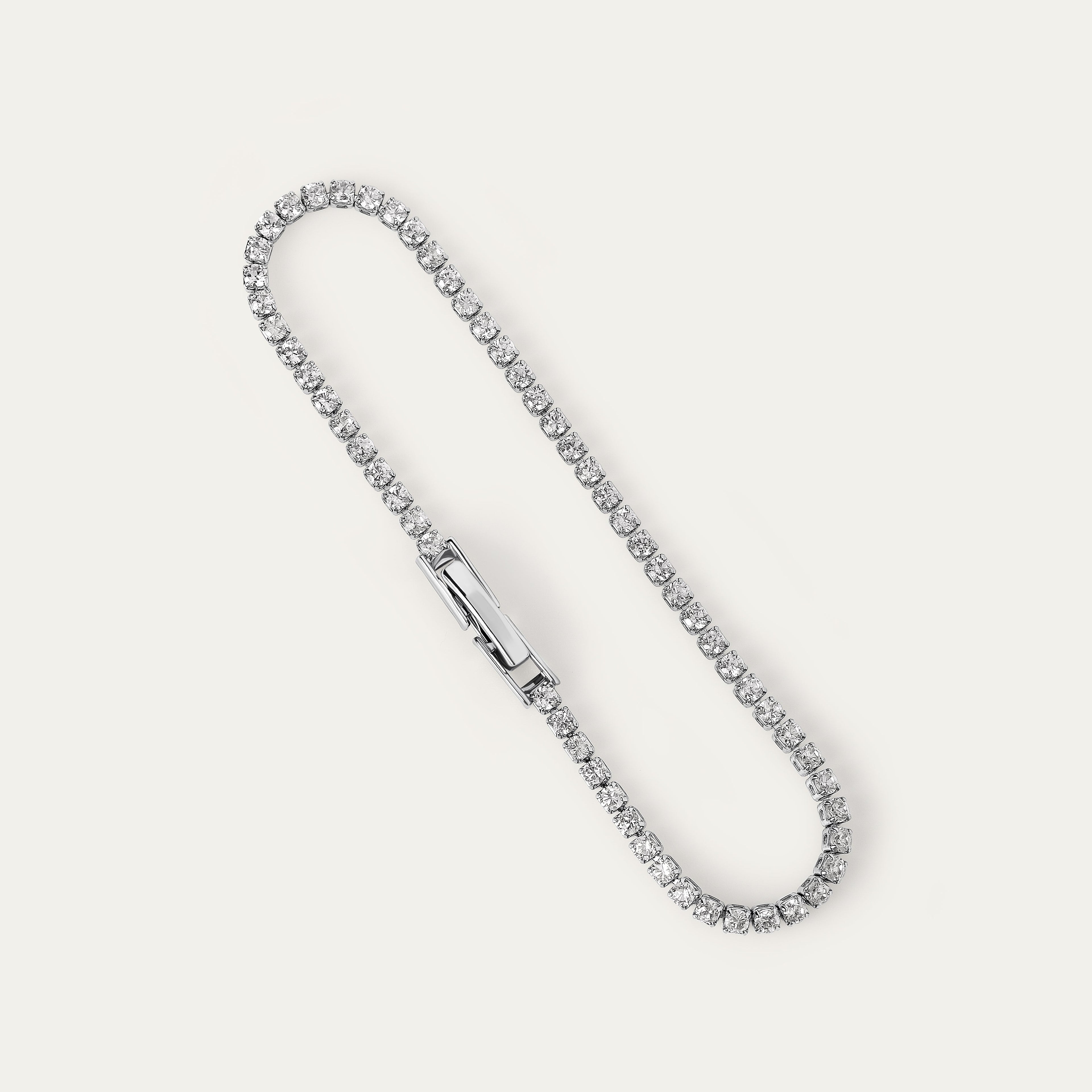 Tenisia Tiny CZ Bracelet (Silver Brass)