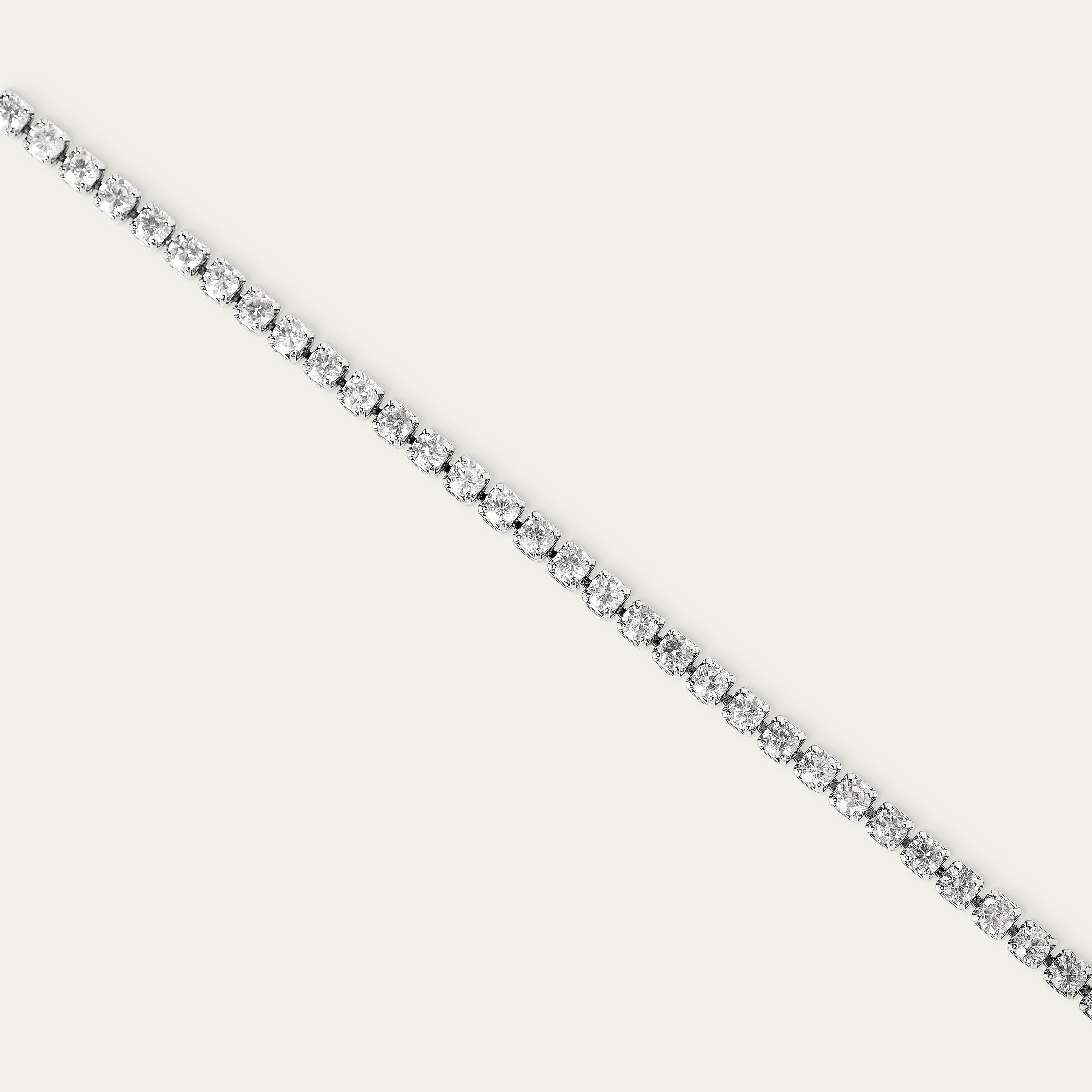 Tenisia Tiny CZ Bracelet (Silver Brass)